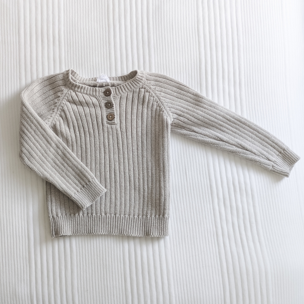 Cozy Beige Ribbed Women's Sweater